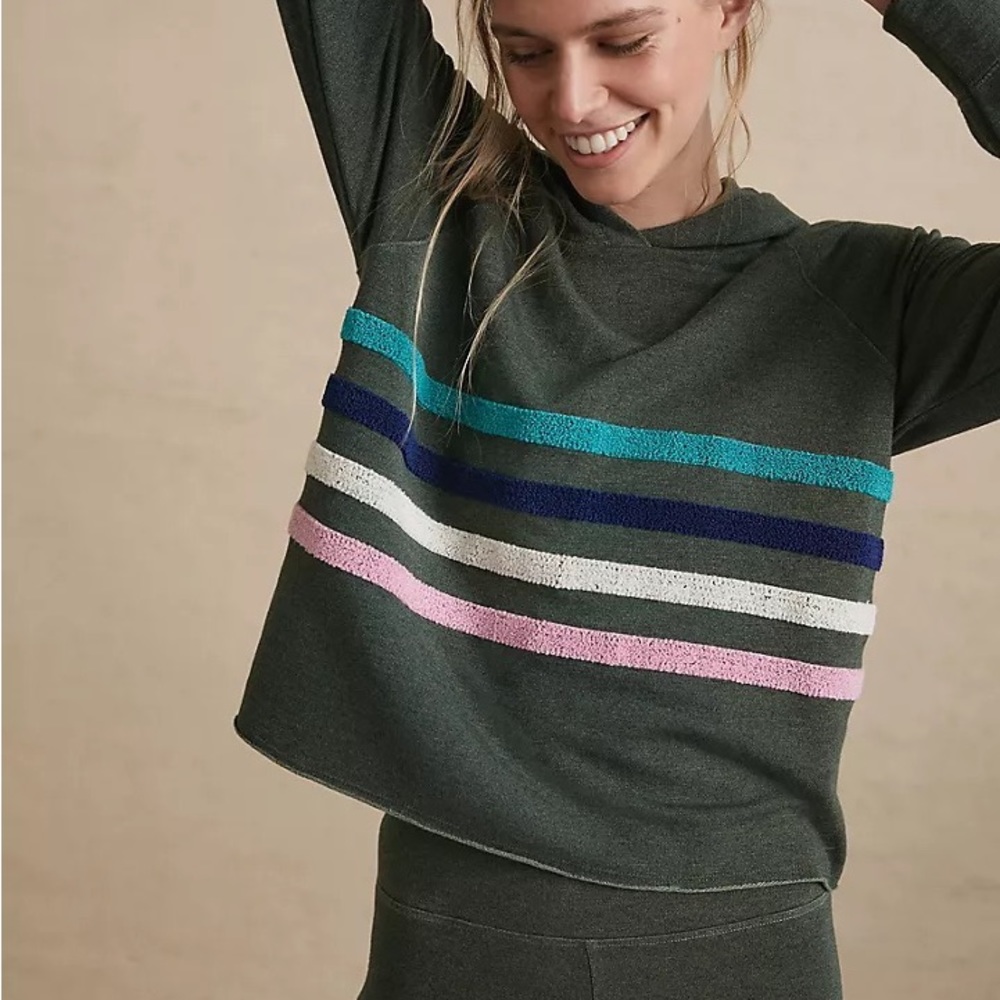 NWT Anthropologie Sundry Galen Chenille Stripe Hoodie